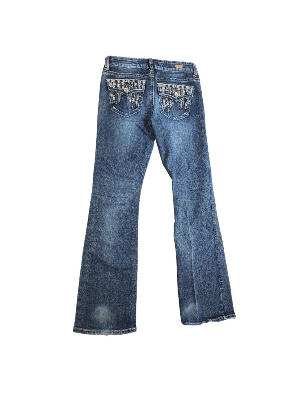 Red Camel Jeans Juniors 9 Bling Low Rise Distressed Embellished Bling Womens Pan